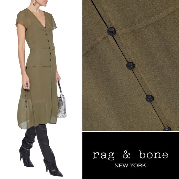 { Rag & Bone } “McCormick Dress” in Army Green
